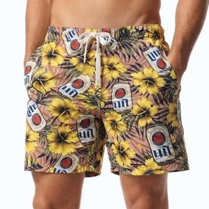 Miller Lite ($85) Tropical Cans All Over Print Board Shorts